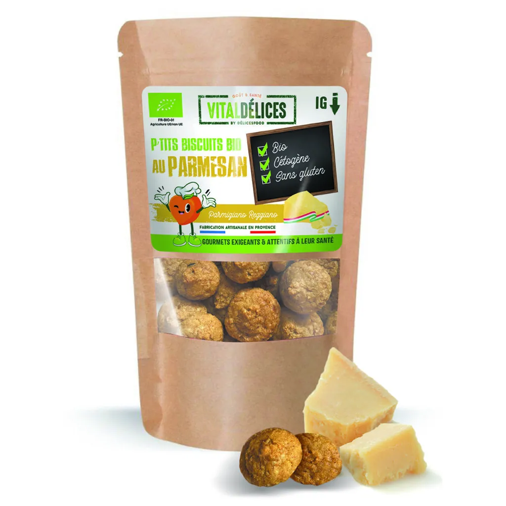 Sachet de P'tits biscuits bio au parmesan VitalDélices