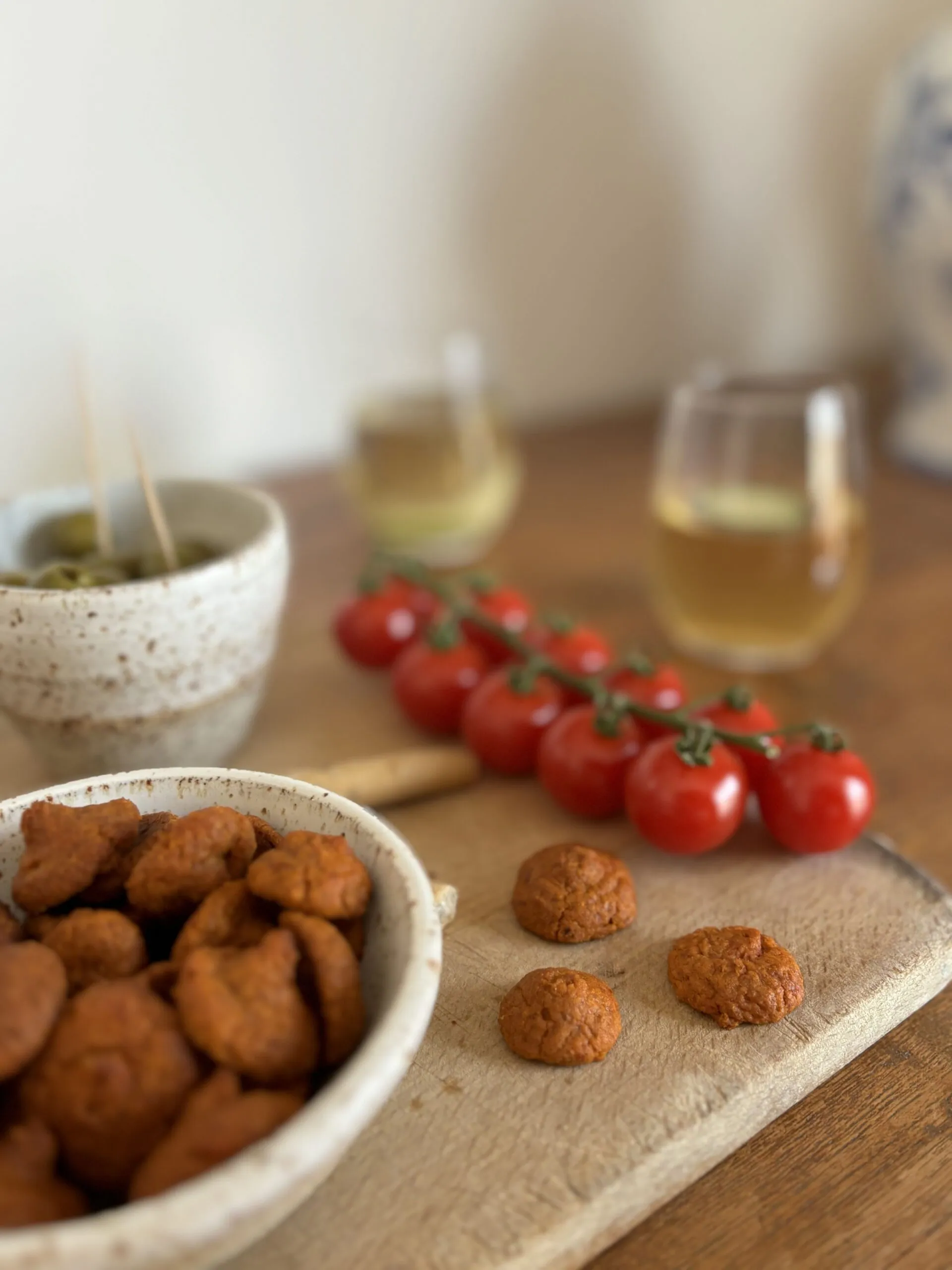 Photo de contexte de biscuits à la tomate