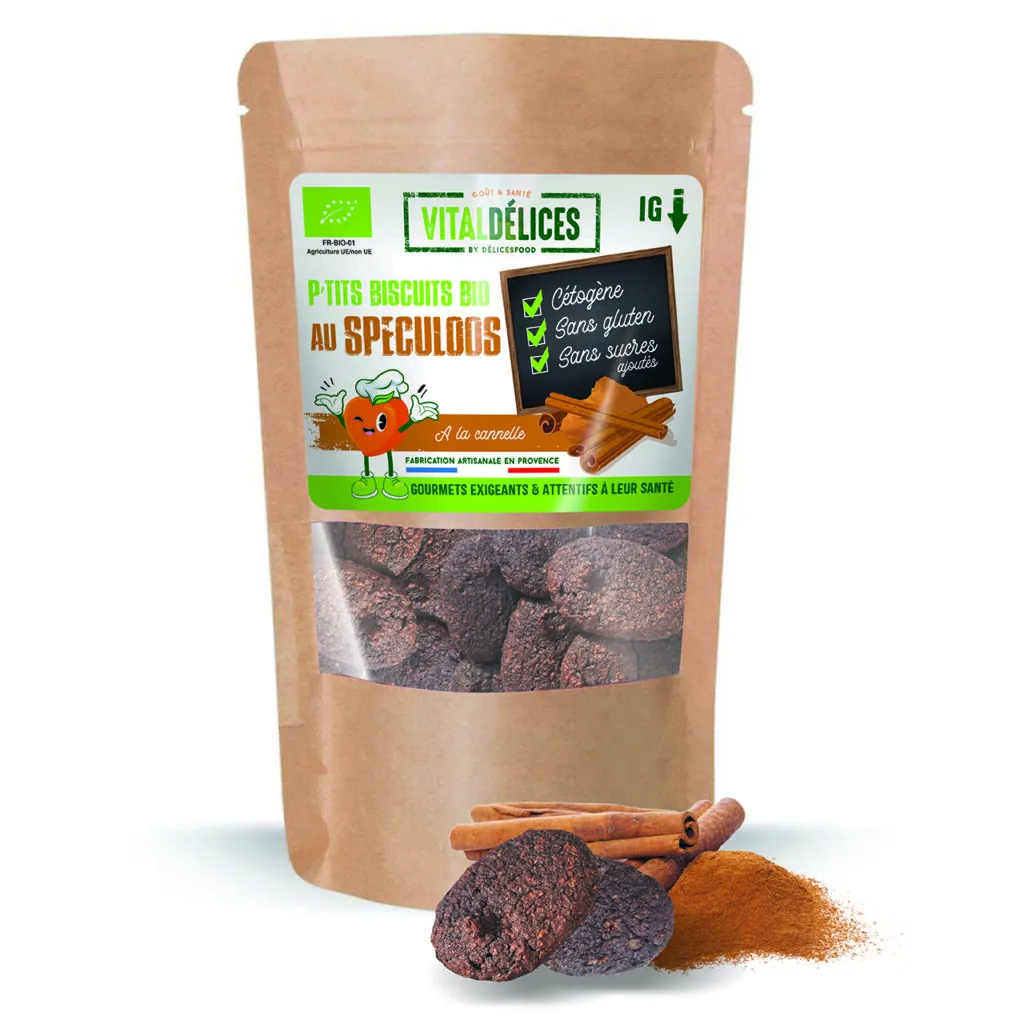 Sachet de P'tits biscuits bio au spéculoos VitalDélices